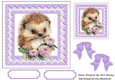 Cute Hedgehog With Purple Polkadot & Bows 7x7