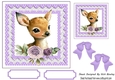Cute Deer With Purple Polkadot & Bows 7x7