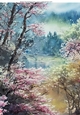Pretty Woodland With Pink Flowers A4