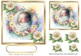 Sweet Sleeping Baby Girl/Boy with flowers 7x7 (Four)