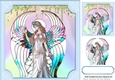 Beautiful Pastel Opalescent Angel Stained Glass 8x8 (Two)
