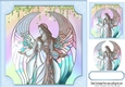 Beautiful Pastel Opalescent Angel Stained Glass 8x8 (three)