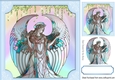 Beautiful Pastel Opalescent Angel Stained Glass 8x8 (four)