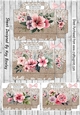 4 Lovely Brown Burlap & Lace With Roses Tote Gift Bags Mini Kit