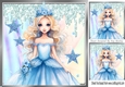 Beautiful Princess With Crystal Stars And Sparkle 8x8 Frame