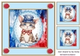 Independance Day July 4th Kitten dressed up 8x8 Card Front (two)