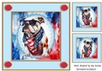 Independance Day July 4th Dog dressed up 8x8 Card Front (one)