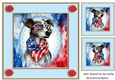 Independance Day July 4th Dog dressed up 8x8 Card Front (two)
