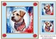 Independance Day July 4th Dog dressed up 8x8 Card Front (three)