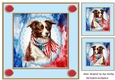 Independance Day July 4th Dog dressed up 8x8 Card Front (four)