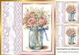 Pretty Jar Of Roses, With Lace & Bow 8x8 (two)
