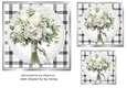 Pretty Bouquet Of White Flowers On Lace Black/White 7x7 (Four)