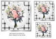Pretty Bouquet Of Pink Flowers On Lace Black/White 7x7 (Five)