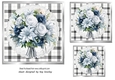Pretty Bouquet Of BlueWhite Flowers On Lace Black/White 7x7 (SIX)