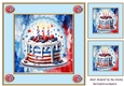 Independance Day July 4th Celebration Cake 8x8 Card Front (two)