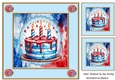 Independance Day July 4th Celebration Cake 8x8 Card Front (three)