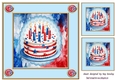 Independance Day July 4th Celebration Cake 8x8 Card Front (Four)