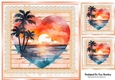The Heart Of The Ocean Sunset With Peach Lace 8x8 (Two)