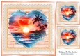 The Heart Of The Ocean Sunset With Peach Lace 8x8 (Four)