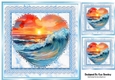 The Heart Of The Ocean Sunset With Blue Lace 8x8 (Two)