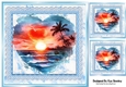 The Heart Of The Ocean Sunset With Blue Lace 8x8 (Four)