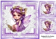 Pretty Fairy On Purple White Lace 8x8 (Three)