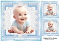 Cute Baby Boy With Smile Blue & White Lace 8x8 (one)