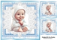 Cute Baby Boy With Smile Blue & White Lace 8x8 (Two)