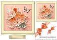 Pretty 3D Shades Of Peach Flowers With Peach Bows 7x7 (Two)
