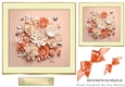 Pretty 3D Shades Of Peach Flowers With Peach Bows 7x7 (four)