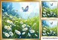 White Daisies And Butterflies 8x8 (Three)