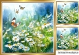 White Daisies And Butterflies 8x8 (Four)