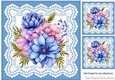 Pretty Blue And Lace With Pink/Blue Flowers 8x8 (Three)
