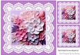 Pretty Lilac And Lace With Pink/Purple 3D Flowers 8x8 (one)