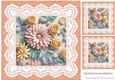 Pretty Peach And Lace With Peach/Pink 3D Flowers 8x8 (Three)