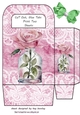 Pink Lace Burlap Gift Bag With Pink Roses In A Jar (Two)