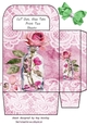Pink Lace Burlap Gift Bag With Pink Roses In A Jar (Four)