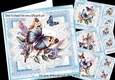  4 Beautiful Butterflies/Flowers On Blue Lace 8X8 Mini Kit