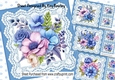  4 Pretty Blue And Lace With Pink/Blue Flowers 8x8 Mini Kit