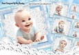 4 Cute Baby Boys With Blue & White Lace 8x8 Mini Kit
