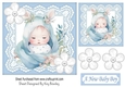 Cute Baby Boy in blue lace 7x7 Toppers With Buttons (Two)