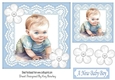 Cute Baby Boy in blue lace 7x7 Toppers With Buttons (Three)