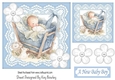Cute Baby Boy in blue lace 7x7 Toppers With Buttons (Four)
