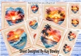 4 Hearts Of The Ocean Sunset With Peach Lace 8x8 Mini Kit