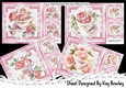  4 Pretty Teacups Of Pink Roses On Lace 8x8  Bumper Set