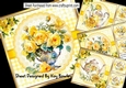4 Pretty Yellow Roses With A Teapot/Vases On Lace 8X8 Mini Kit