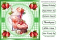 Lovely Strawberry Cake With Green Gingham 8x8 (Three)