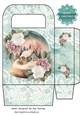 Pretty Snow Globe Cottage And Pink/White Roses Turq Bag (one)