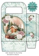 Pretty Snow Globe Cottage And Pink/White Roses Turq Bag (two)