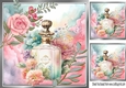 Pretty Perfume Bottle With Pink Flowers 8x8 (Two)